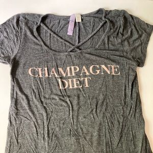 Super Soft Champagne Diet T Shirt XS